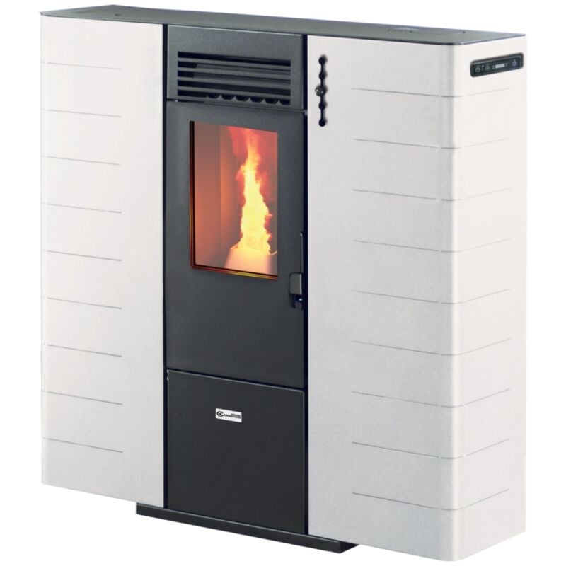 foto del prodotto stufa a pellet slim canalizzata canadian stove slim 8c bianco 7,48 kw