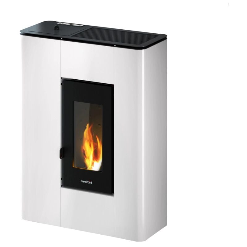 foto del prodotto stufa a pellet slim ermetica freepoint atrium bianco 5,2 kw