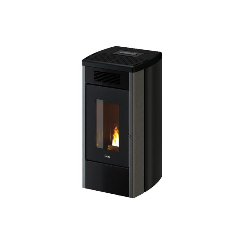 foto del prodotto stufa a pellet ventilata cadel atena3 plus 14kw doppia canalizzazione titanium 7020019