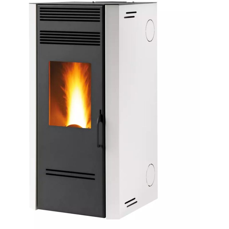 foto del prodotto stufa a pellet ventilata e canalizzata caris bluma bianco 7,1 kw