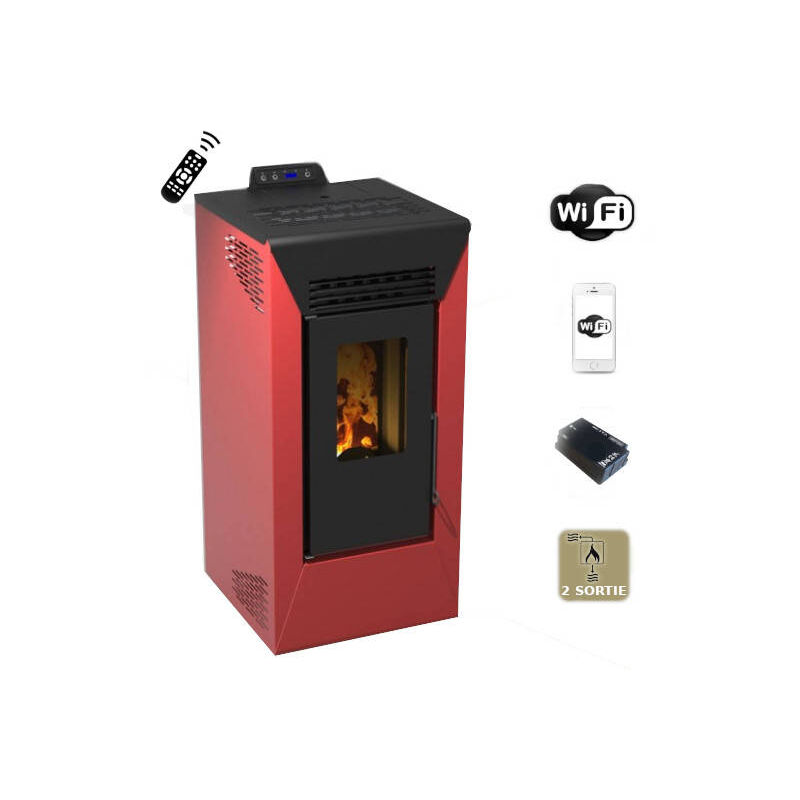 foto del prodotto stufa a pellet wifi canalizzata courmayeur 8,74 kw bordeaux