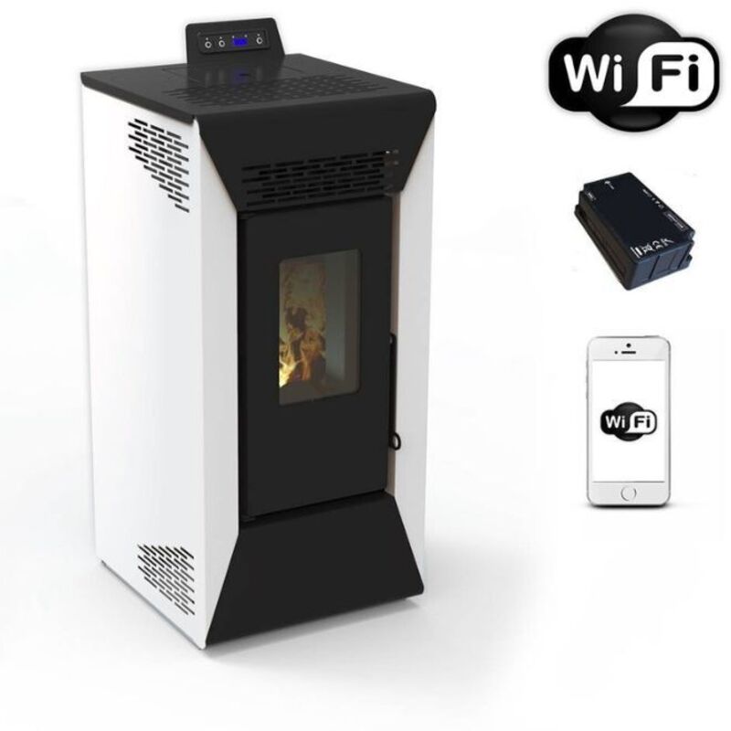 foto del prodotto stufa a pellet wifi courmayeur 8,74 kw bianco