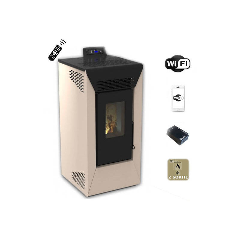foto del prodotto stufa a pellet wifi courmayeur 8,74 kw canalizzata avorio