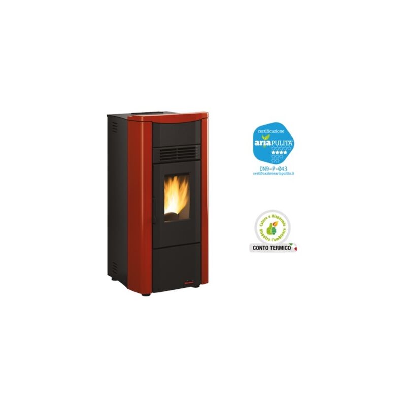foto del prodotto stufa a pellets giusy plus 8 canalizzata nordica kw h8 cm50x50xh102 con kit tubi