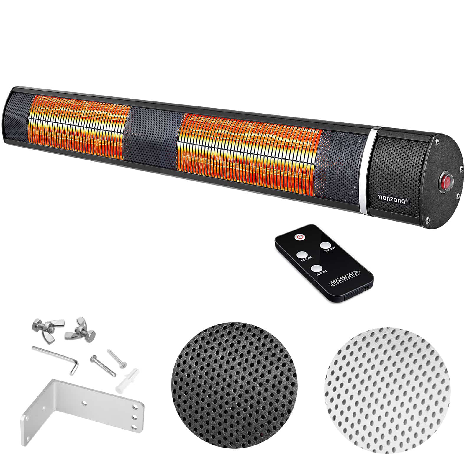 foto del prodotto stufa ad infrarossi 3000w colore nero