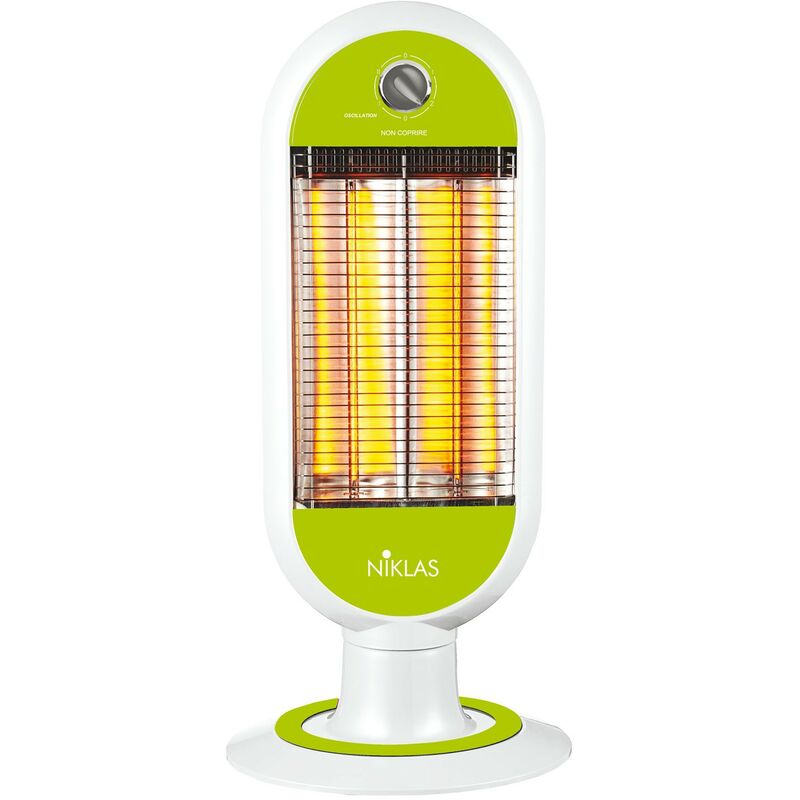 foto del prodotto stufa alogena riscaldamento al carbonio basso consumo oscillante 1000 w niklas sideral