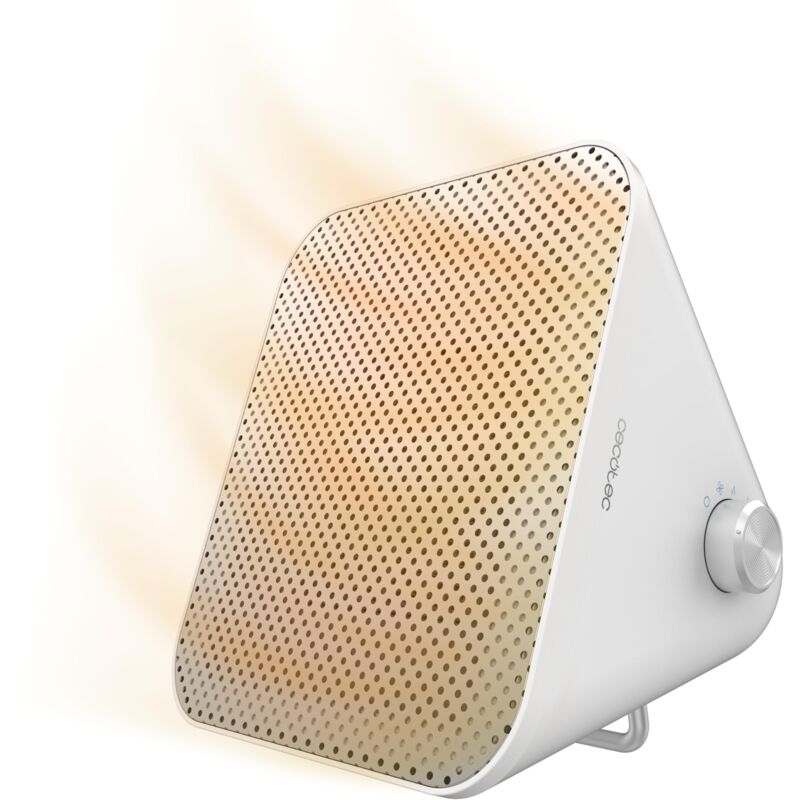 foto del prodotto stufa ceramica da tavolo readywarm 1500 max ceramic design white. 1500 w, termostato regolabile e 3 modalit di funzionamento, area di copertura 15