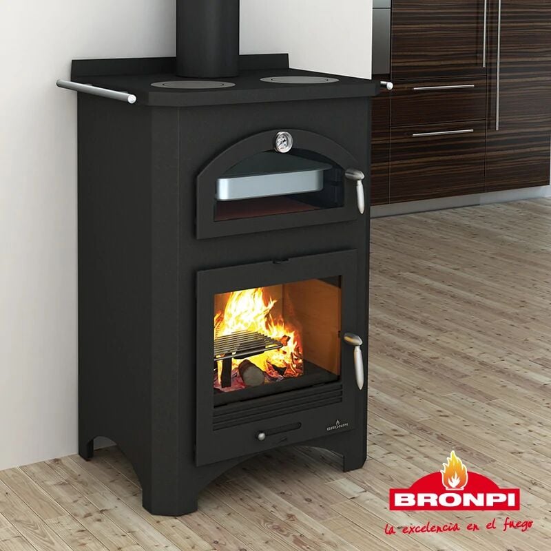 foto del prodotto stufa cucina a legna con forno monza 14 kw bronpi