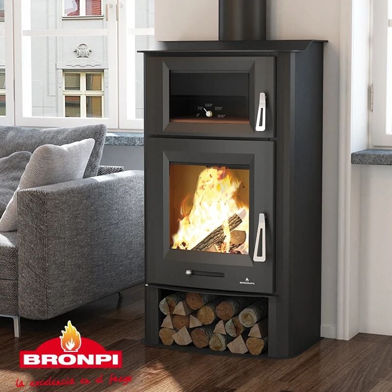 foto del prodotto stufa cucina a legna con forno tudela 13 kw bronpi