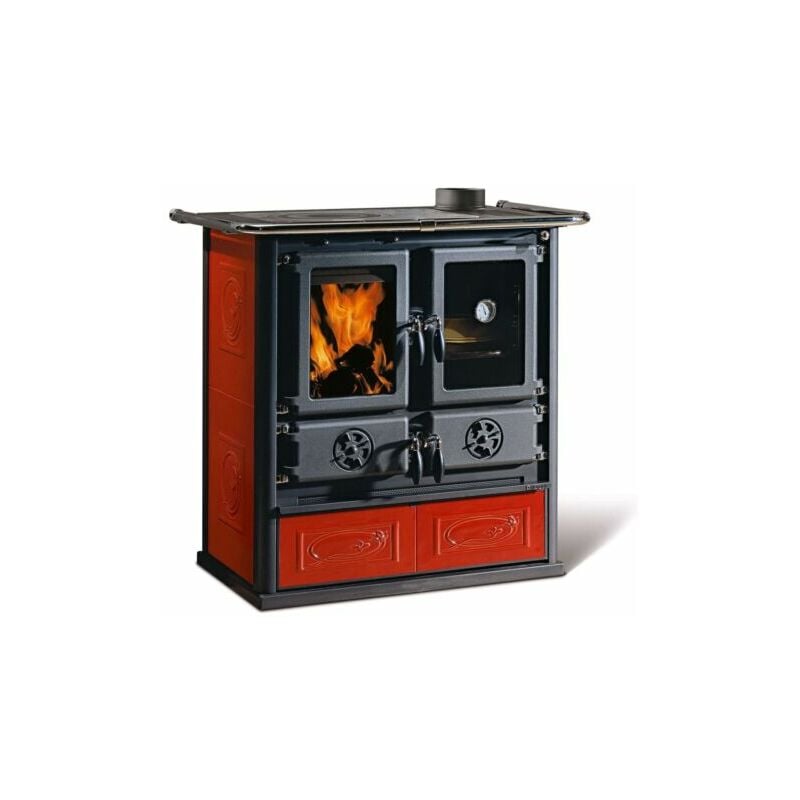 foto del prodotto stufa cucina a legna in ghisa nordica rosetta bii 7,2 kw 206 mc liberty bordeaux