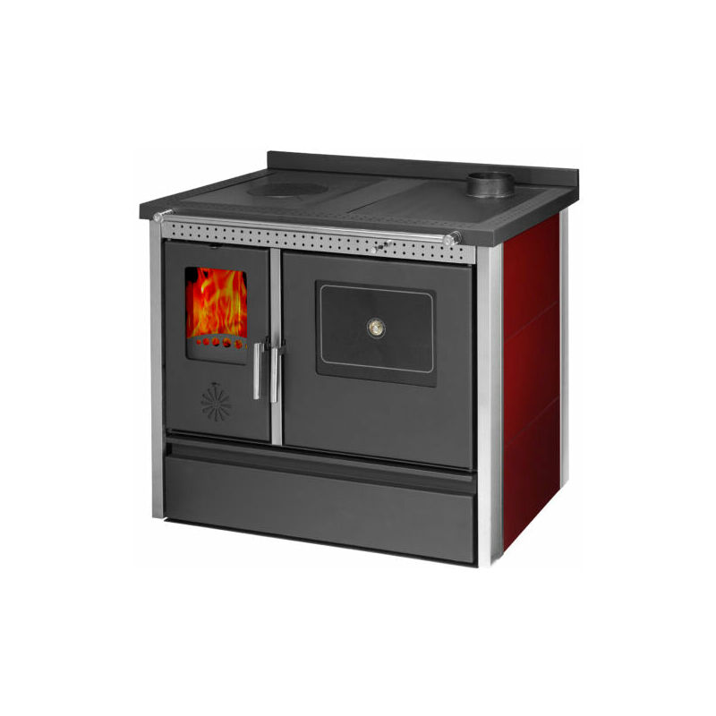 foto del prodotto stufa cucina riscaldamento a legna piano cottura in ghisa con forno struttura in acciaio exclusive inox