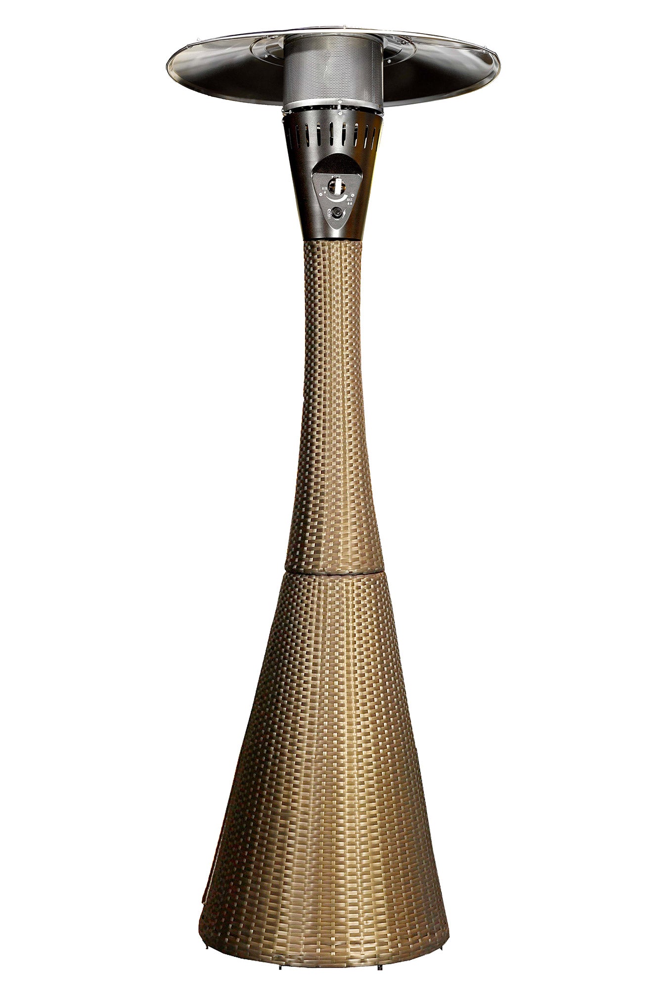 foto del prodotto stufa da esterno fungo a gas gpl 10 kw in rattan qlima pgw 312