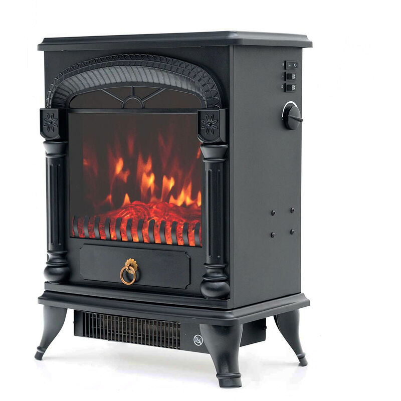 foto del prodotto stufa elettrica 1950w kekai arizona 37x23x51 cm con fuoco simulato nero per interni