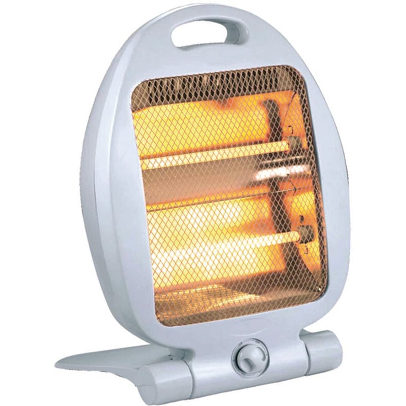 foto del prodotto stufa elettrica al quarzo 800w misure di ingombro cm.25x15x36h.