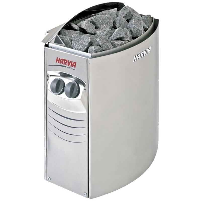 foto del prodotto stufa elettrica compatta harvia vega 4,5 kw - sauna tra 3 e 6 m3 - comandi facili ed ergonomici/posizionamento a parete - bc45