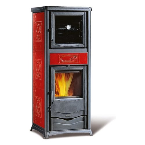 foto del prodotto stufa legna nordica 7112390 rossella plus forno 5.0 bordeaux