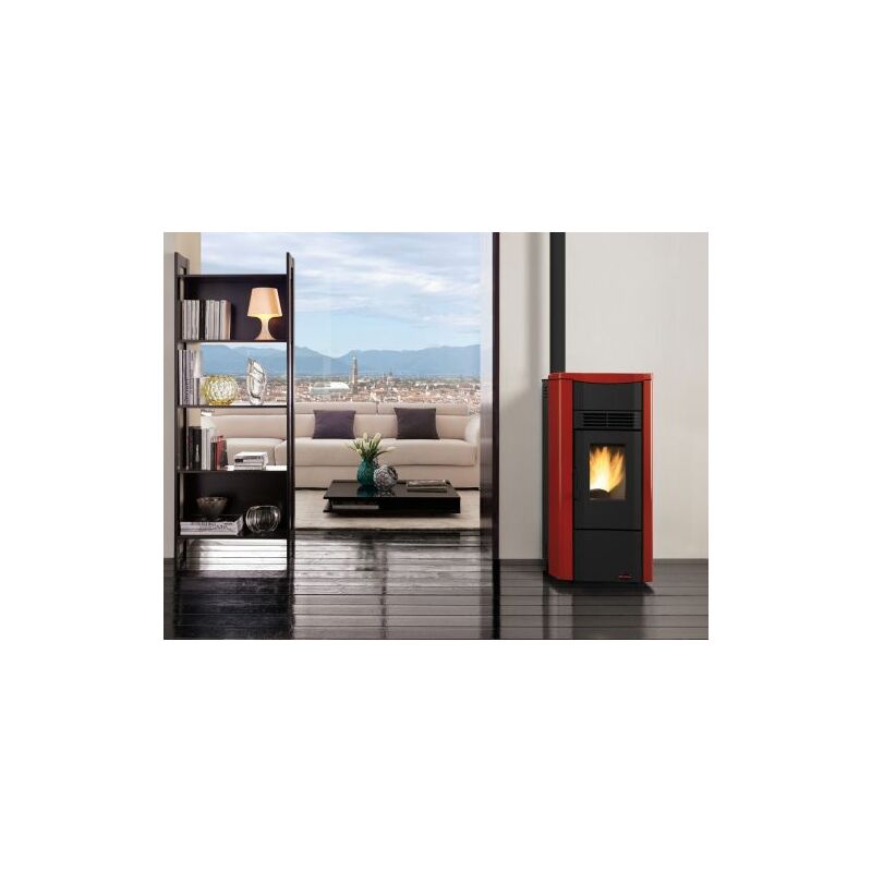 foto del prodotto stufa pellet canaliz 7.5 kw giusy plus evo2.0 bordeaux