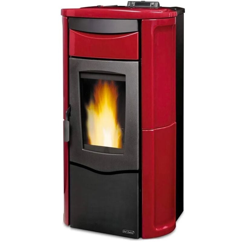 foto del prodotto stufa pellet dalzot dal zotto jole idro 2.0 stufa a pellet capacit serbatoio 26 kg volume 407 m con cronotermostato bordeaux 001275405 