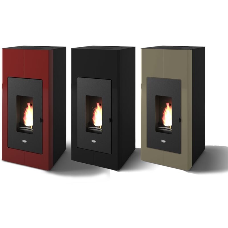 foto del prodotto stufa pellet idro 17,5 kw ilaria punto fuoco termostufa nero