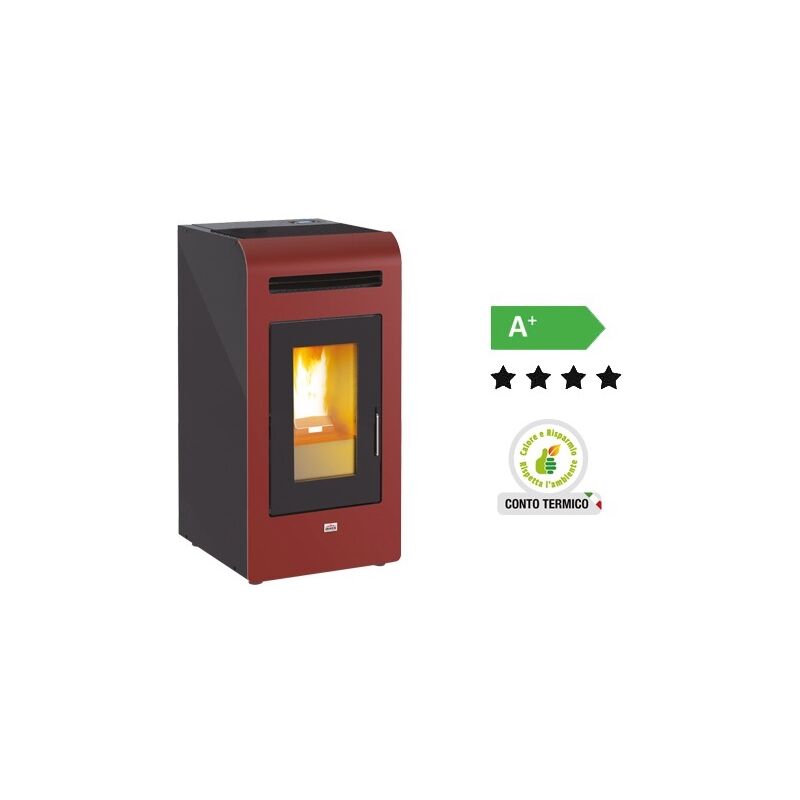 foto del prodotto stufe a pellet queen plus he 14 canalizzata bordeaux 12,9 kw h cm.49x54xh102