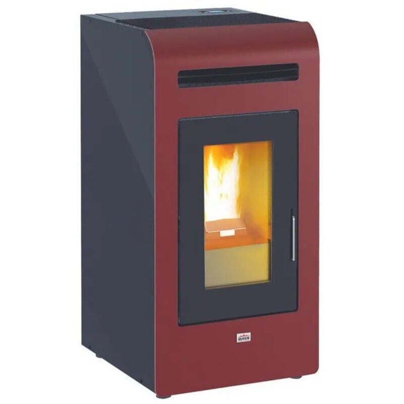 foto del prodotto stufe stufa a pellet queen plus he 14 bordeaux potenza 12,2 kw/h -riscalda 330mc