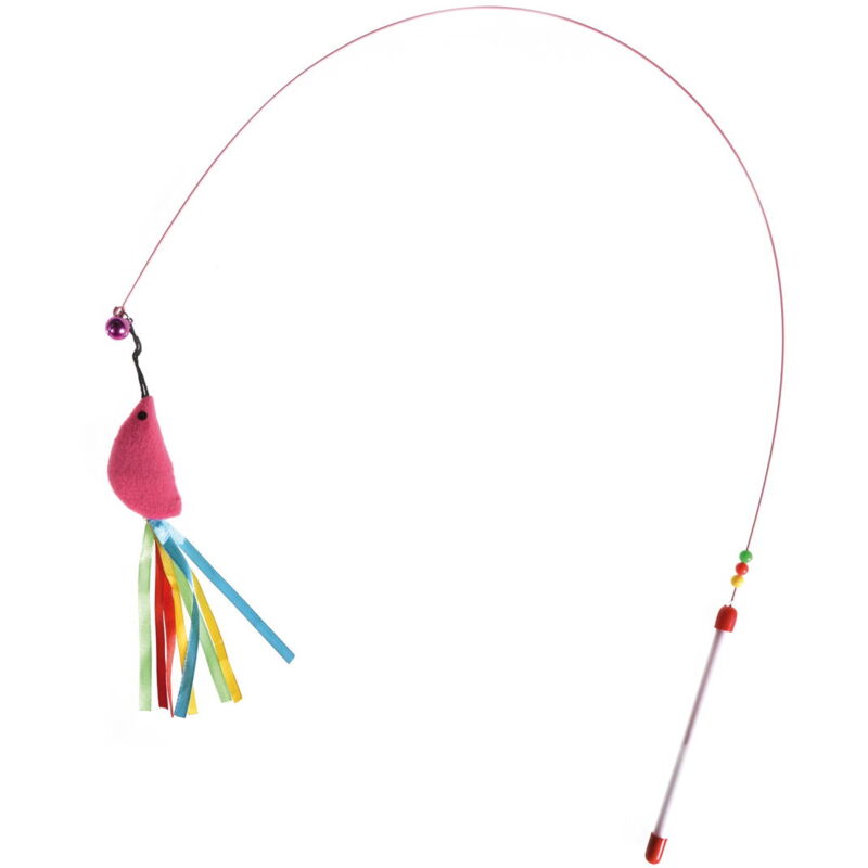 foto del prodotto stuzzicagatto con topolino rosa per gatti 78 cm