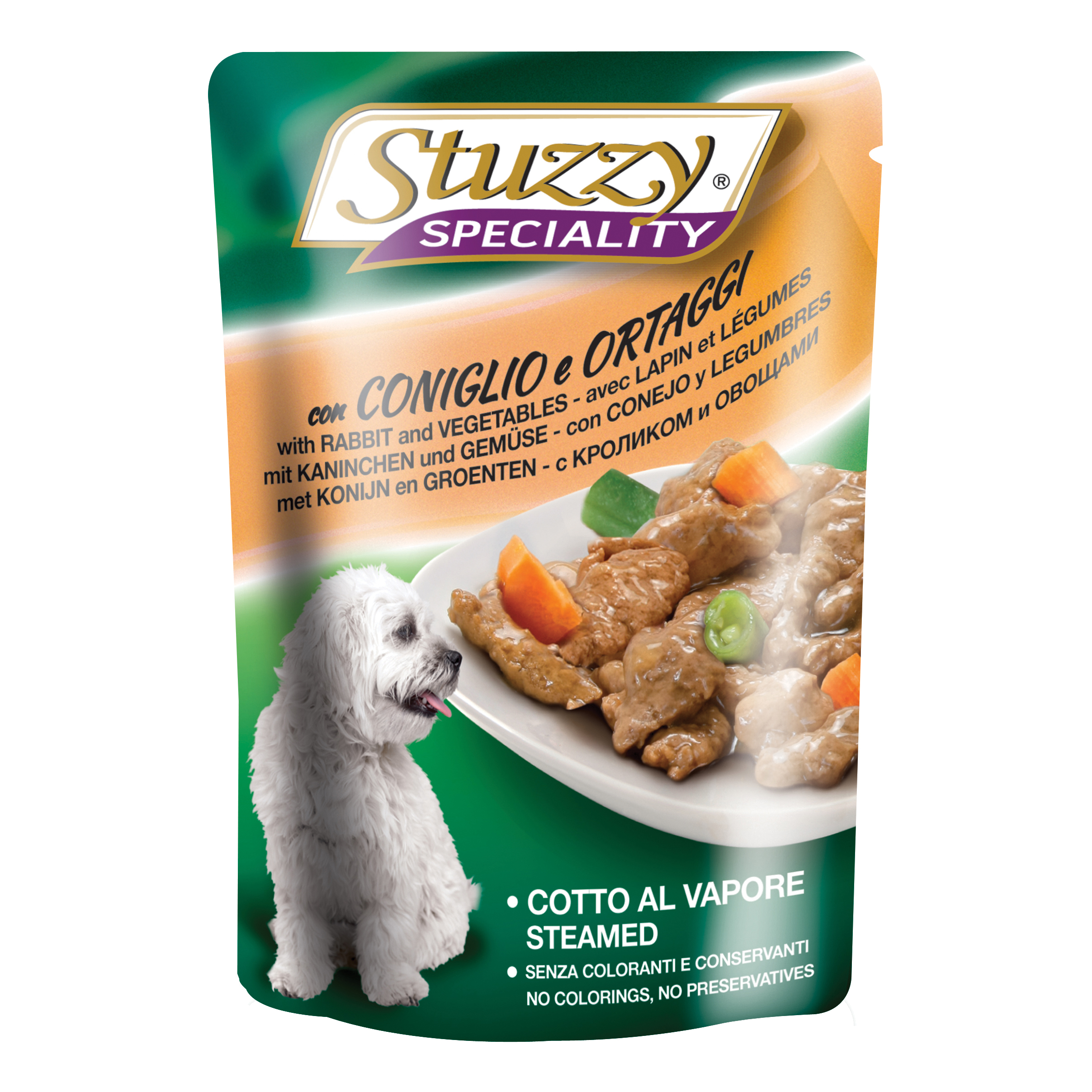 foto del prodotto stuzzy cane sfilaccetti busta adulto coniglio amp ortaggi 100 gr