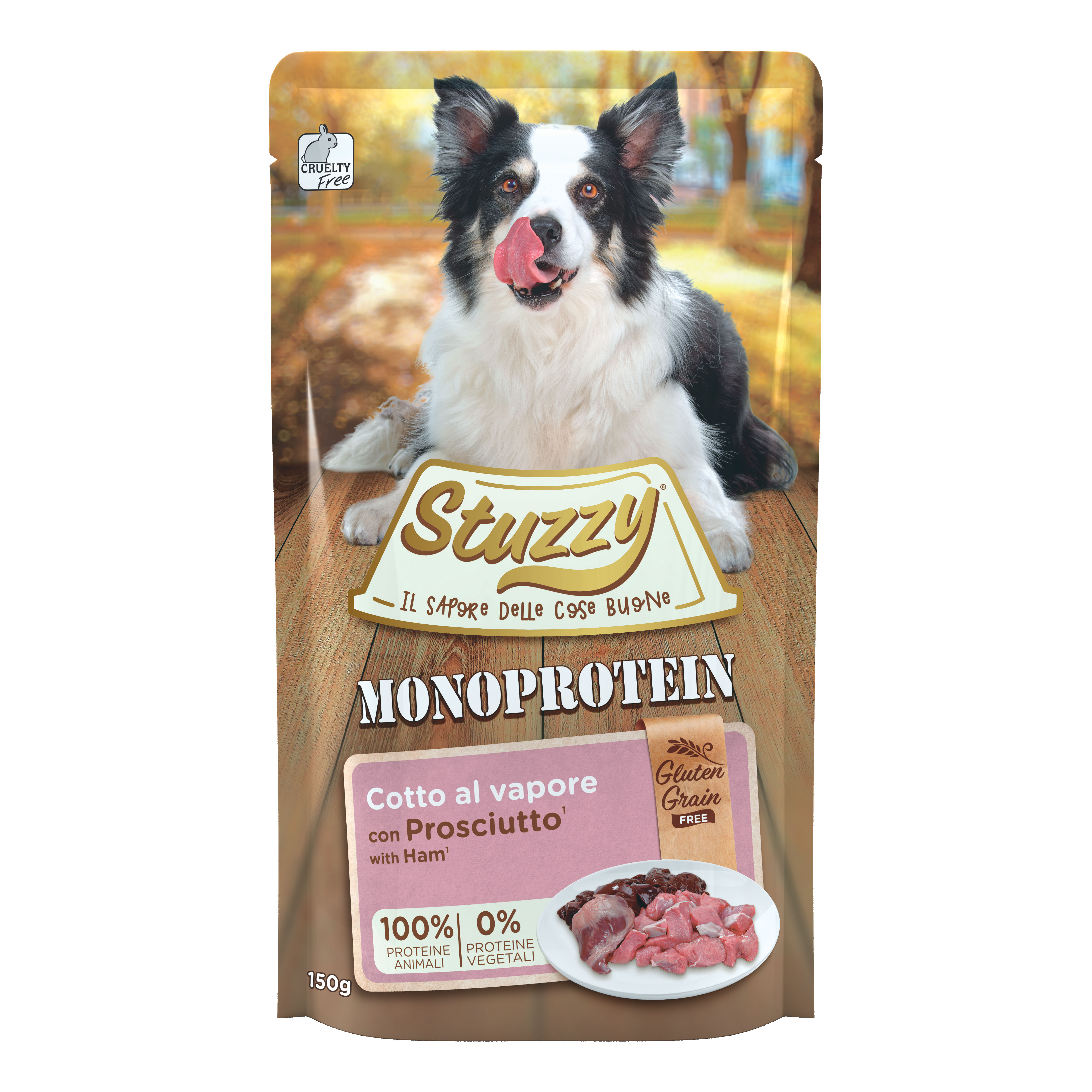 foto del prodotto stuzzy dog monoprotein prosciutto 150g