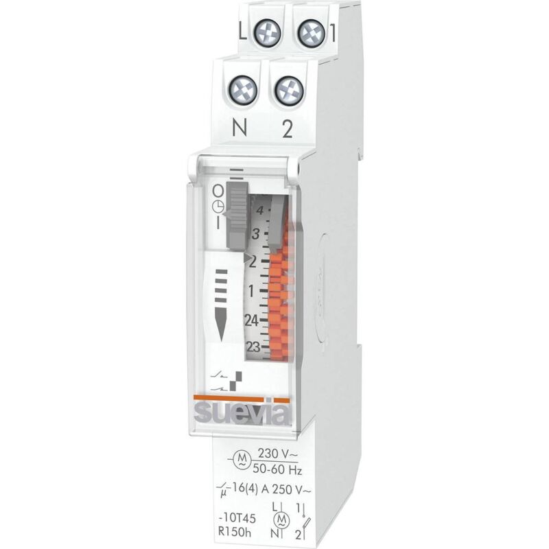 foto del prodotto su400432 temporizzatore per guida din dino one rs 230 v ac programma settimanale suevia