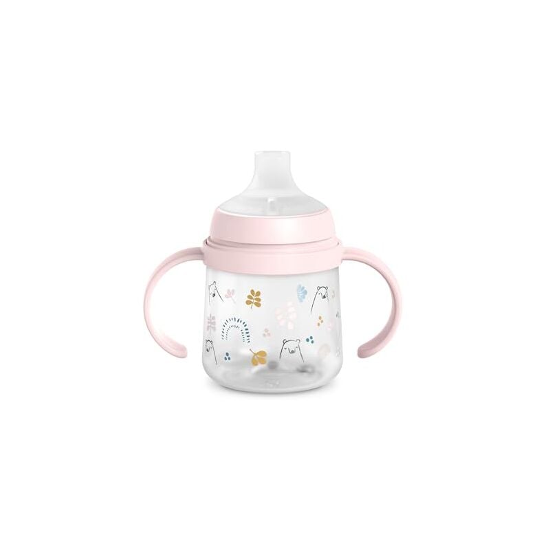 foto del prodotto suavinex biberon con beccuccio e manici 6 mesi my family azzurro 150 ml
