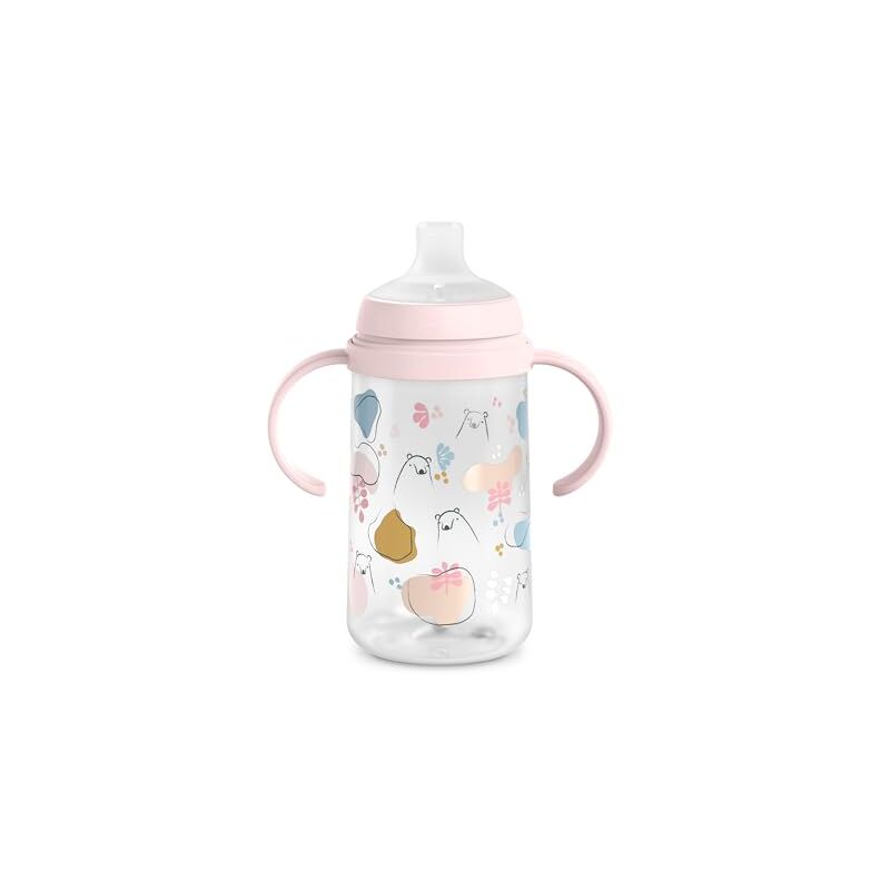foto del prodotto suavinex biberon con beccuccio e manici 6 mesi my family rosa 270 ml
