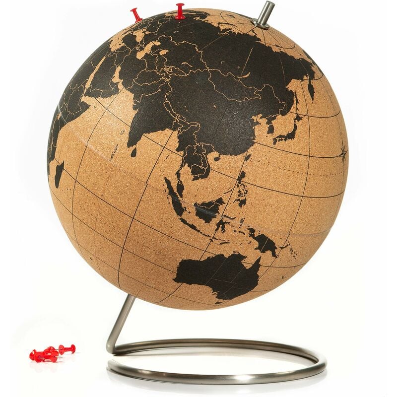 foto del prodotto suck uk cork globe mappamondo, sughero, marrone