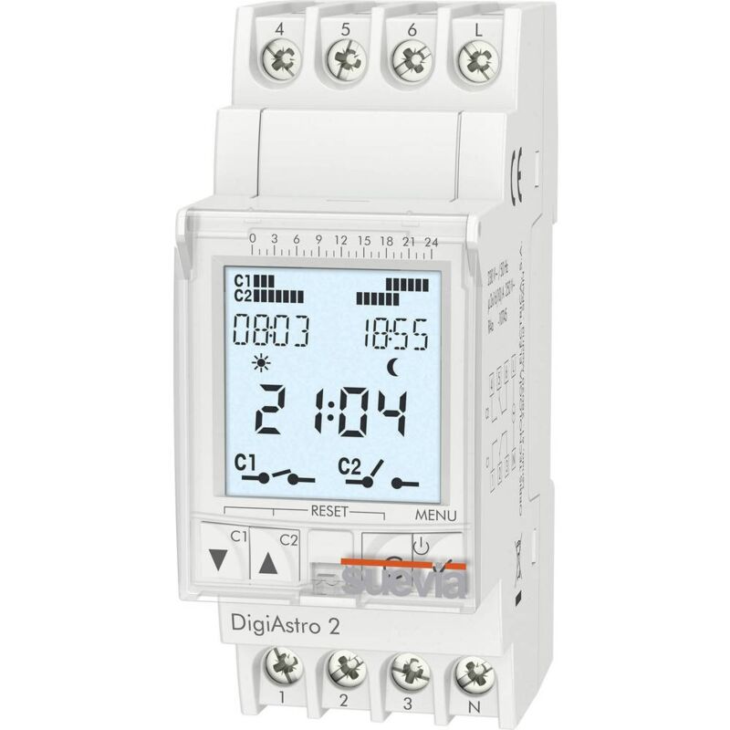foto del prodotto suevia digiastro 2 timer per guida din digitale 230 v ac 4000 w