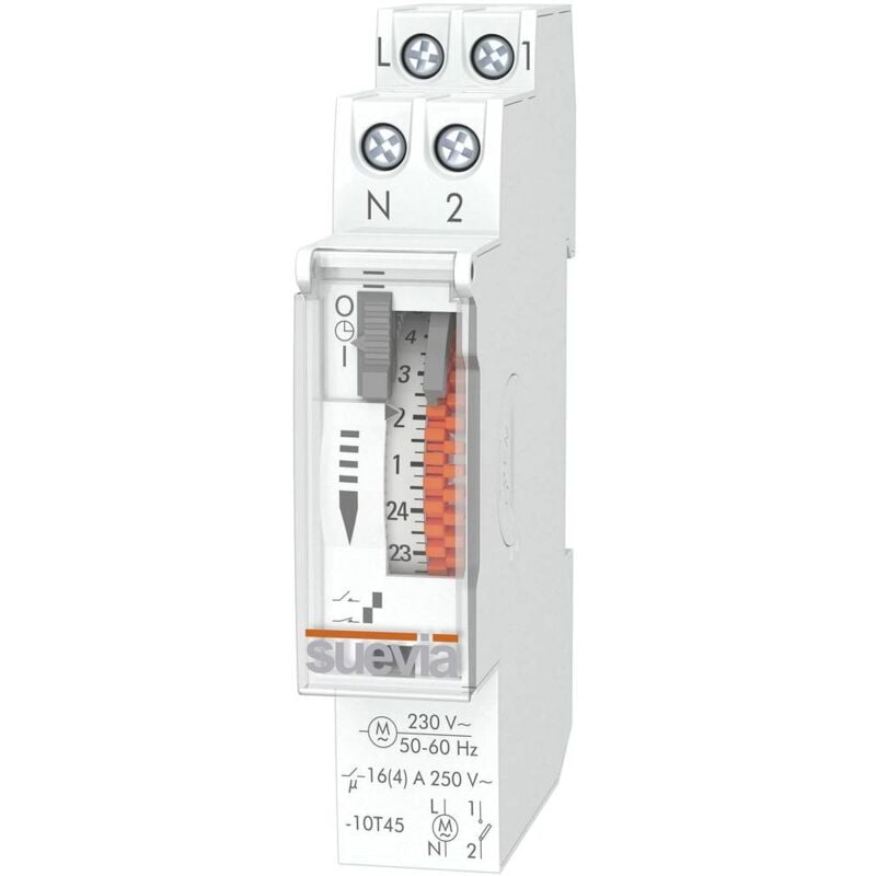 foto del prodotto suevia dino one rd timer per guida din analogico 230 v ac 16 4 a 250 v