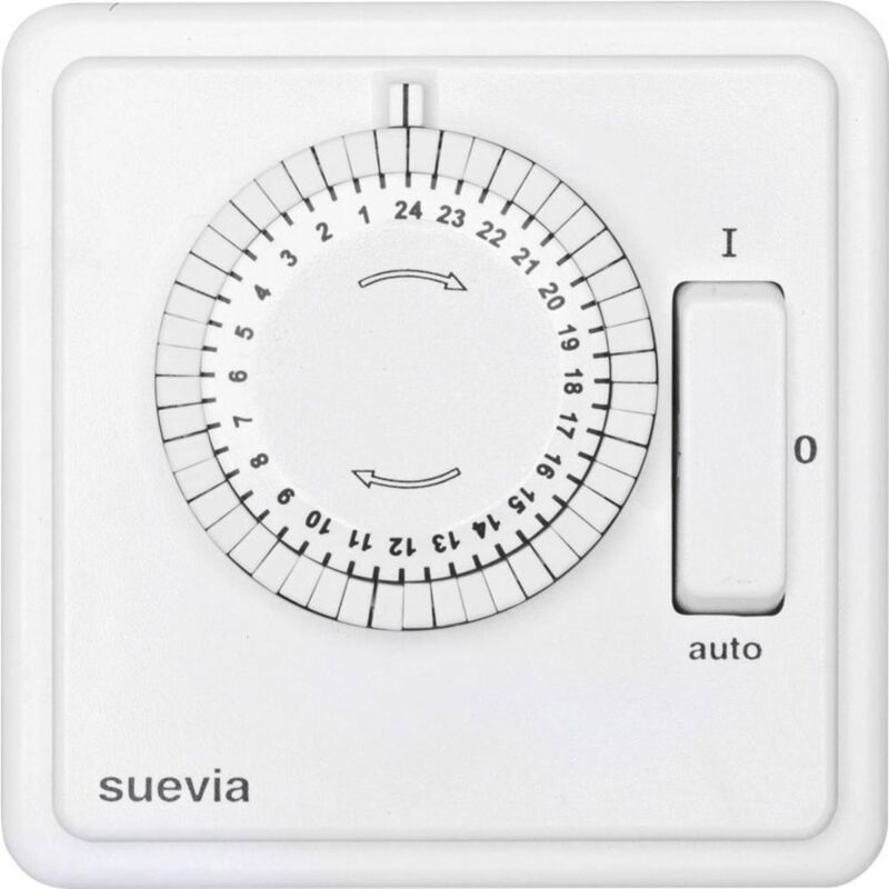 foto del prodotto suevia su280447 timer da incasso analogico analogico giornaliero 1200 w ip20 programma acceso auto spento