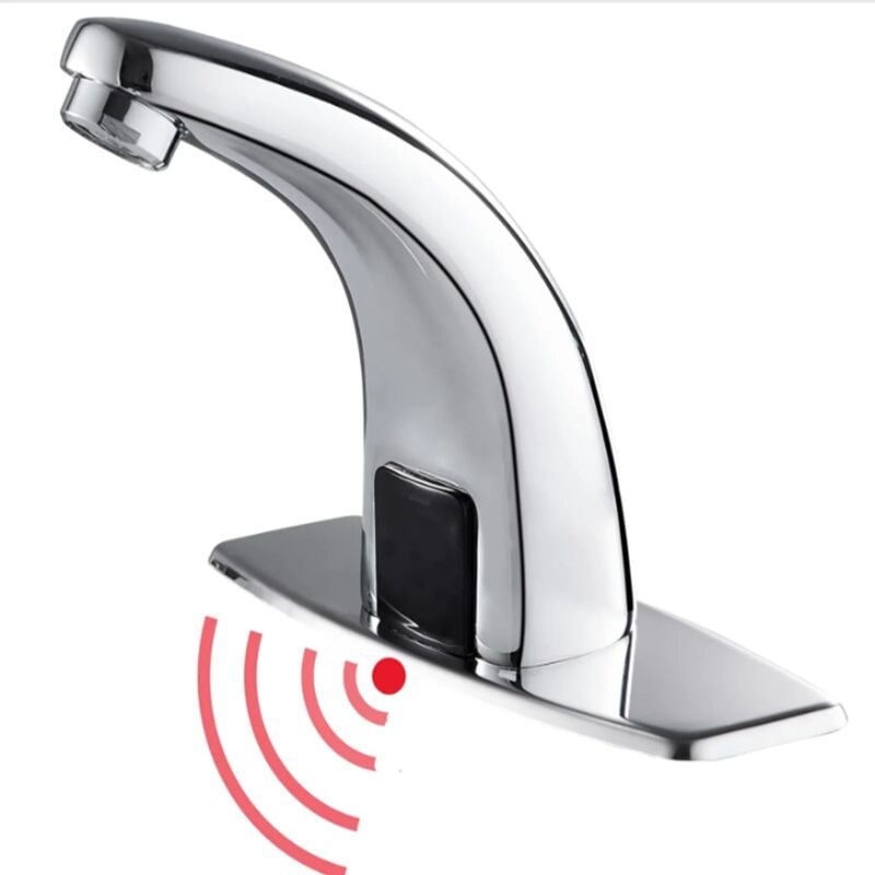foto del prodotto suguword rubinetto automatico con sensore ad infrarossi miscelatore acqua calda e fredda per lavabo bagno,rubinetto a infrarossi per lavello