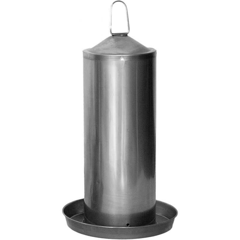 foto del prodotto suinga abbeveratoio per polli 5l, in acciaio inox, antiruggine, senza bpa, senza bordi pericolosi, erogatore d acqua per polli, 24x38 c