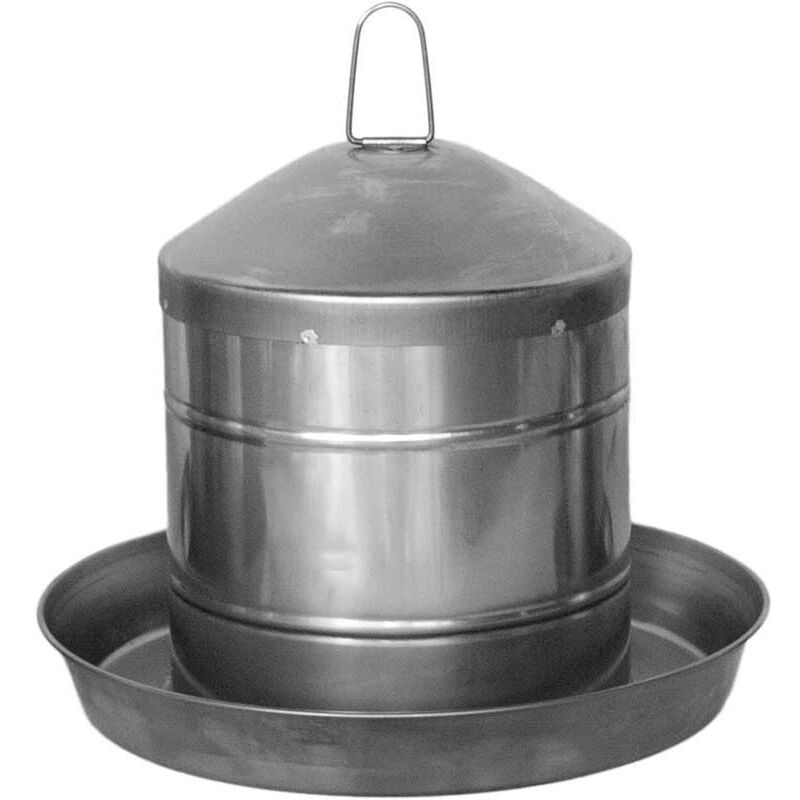 foto del prodotto suinga abbeveratoio per polli 9l, in acciaio inox, antiruggine, senza bpa, senza bordi pericolosi, erogatore d acqua per polli, 36x27 c