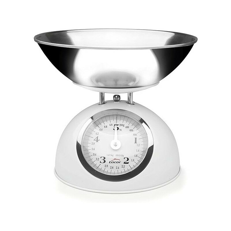 foto del prodotto suinga bilancia da cucina retr , capacit 5 kg, include contenitore di pesatura in acciaio inossidabile, misure 30x30x30 cm