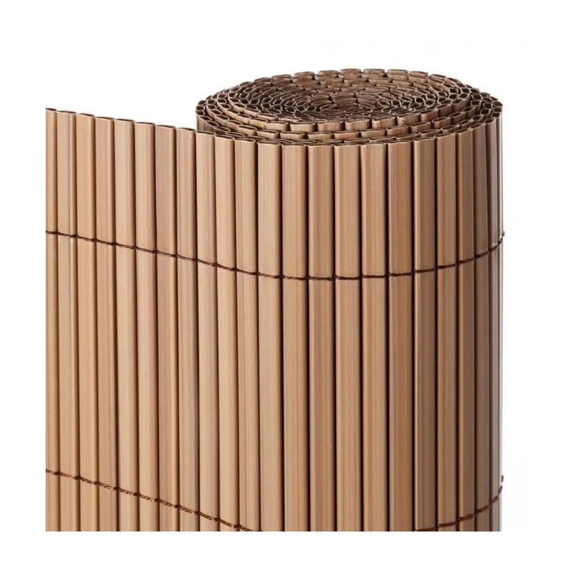 foto del prodotto suinga canniccio pvc recinzione recinto balcone frangivento doppio 2 x 3 m, marrone, per giardini e balconi, frangivento