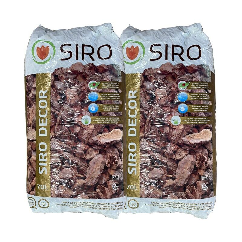 foto del prodotto suinga confezione 2 x substrato decorativo in corteccia di pino 15 kg 70 l, per piante e torba, 25 45 mm
