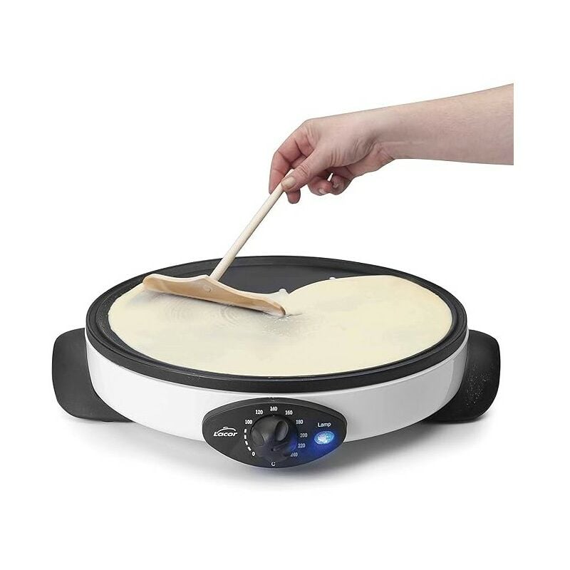 foto del prodotto suinga crepiera in alluminio antiaderente 30 cm, potenza 1000w, bianco