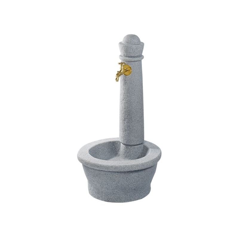 foto del prodotto suinga fontana da giardino roma grigia, imitazione pietra naturale. altezza 100 cm, larghezza 54 cm e profondit 58 cm