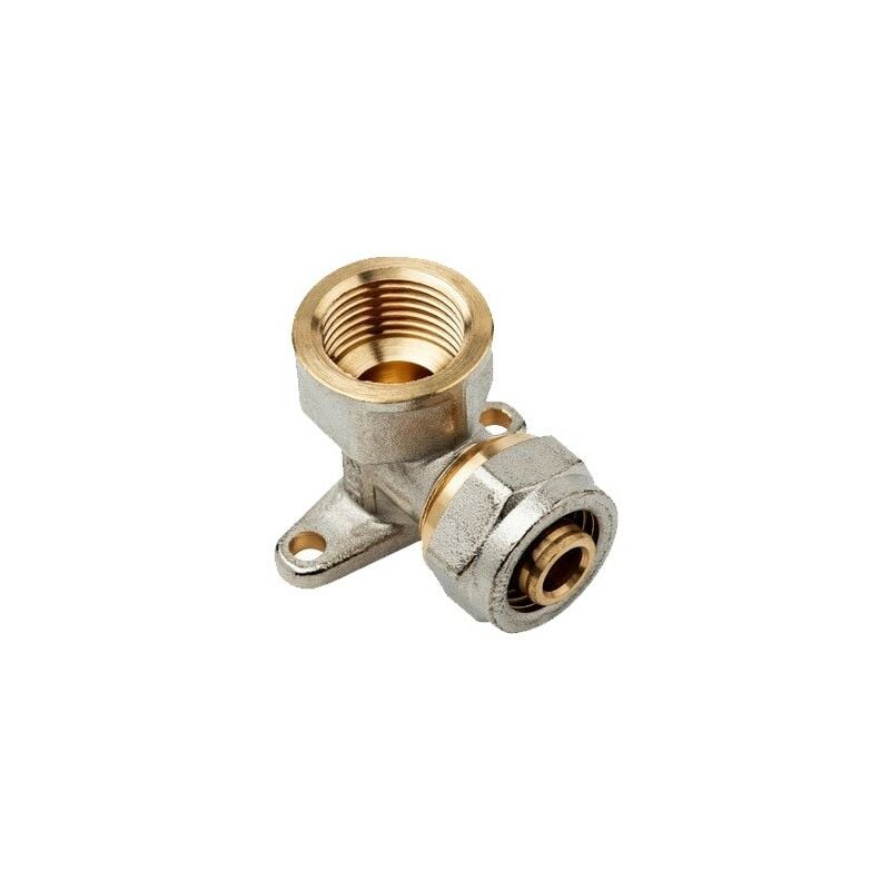 foto del prodotto suinga gomito con supporto da 1 2 per tubo multistrato a compressione da 16 mm, senza necessit di aggraffatrice, grigio
