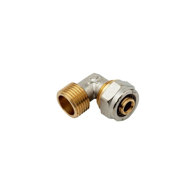 foto del prodotto suinga gomito maschio 1 2 per tubo multistrato a compressione da 16 mm, senza necessit di crimpatrice, grigio