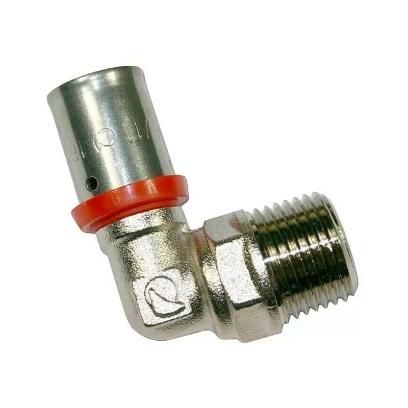 foto del prodotto suinga gomito maschio 1 2 per tubo multistrato da 20 mm, uso con macchina aggraffatrice, grigio