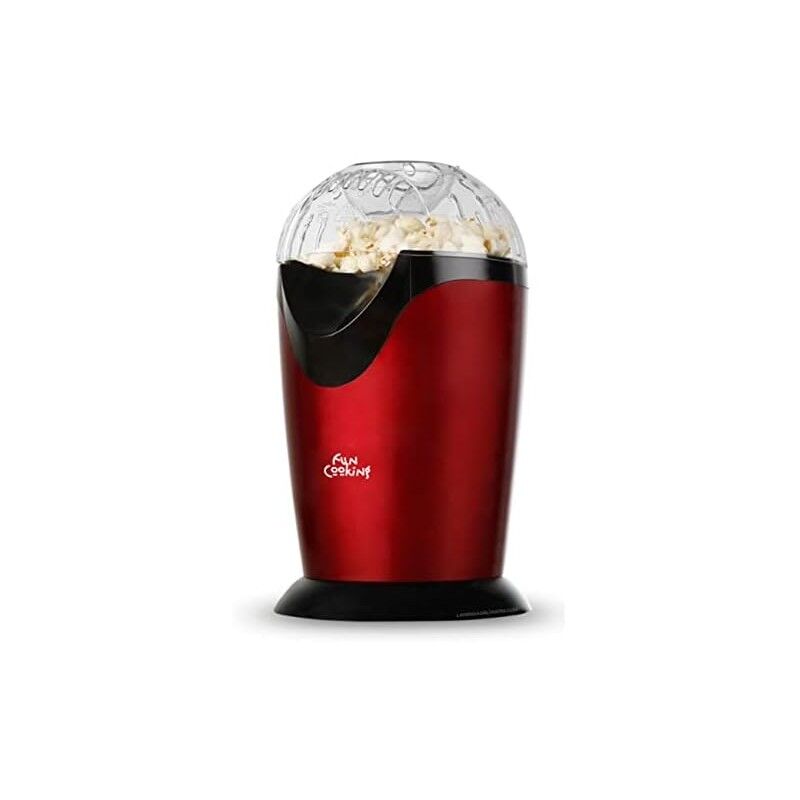 foto del prodotto suinga macchina per popcorn portatile orbegozo. rosso metallizzato. operazione facile e veloce. popcorn in 3 minuti potenza 1000w.