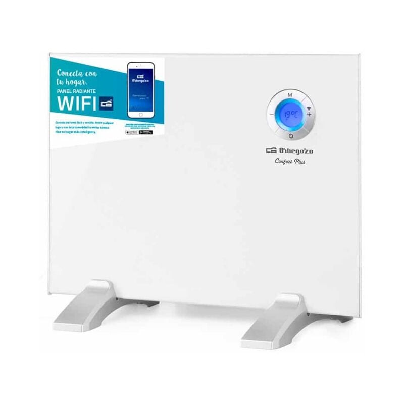 foto del prodotto suinga pannello radiante wifi. controllo tattile. connessione wireless all app. intervallo di temperatura 7 c 35 c. potenza 500w