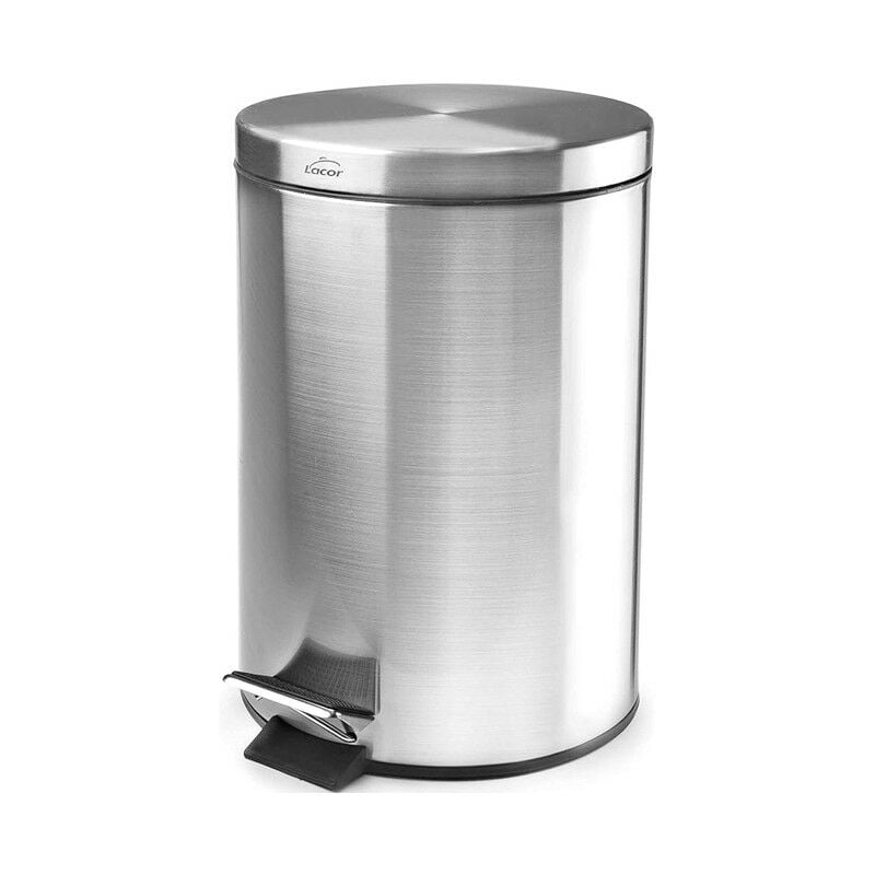 foto del prodotto suinga pattumiera in acciaio inox con pedale e secchio per bagno, capacit 12 litri, 25x40 cm
