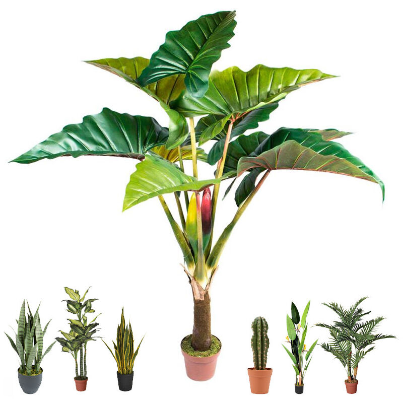 foto del prodotto suinga pianta artificiale arcobaleno 170cm con vaso piante di plastica per la decorazione di giardini interni ed esterni